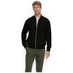 SELETED HOMME Slhmack Sweatshirt Bomber Ls Noos Trainingsjack voor heren, zwart.