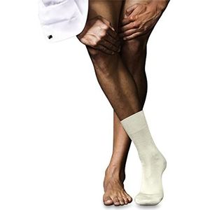 FALKE Sokken No.6 merinowol zijde heren zwart grijs vele andere kleuren sokken versterkt heren zonder patroon ademend dik effen met hoogwaardige materialen 1 paar wit (Woolwhite 2060), 43-44 EU, wit (Woolwhite 2060)