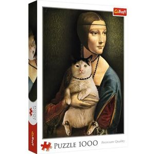 Trefl, Puzzel, dame met een kat, 1000 stukjes, premium kwaliteit, voor volwassenen en kinderen vanaf 12 jaar
