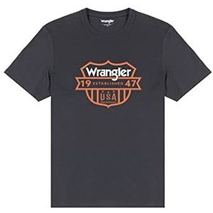 Wrangler Graphic Tee T-shirt voor heren, faded zwart, 3XL, vervaagd zwart