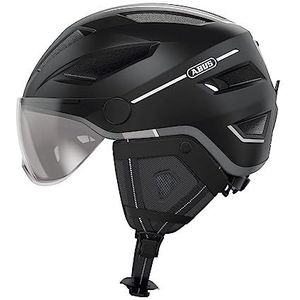 ABUS Pedelec 2.0 ACE Fietshelm met achterlicht, vizier, motorkap, oorbescherming voor dames en heren, matzwart, M, (52-57 cm)