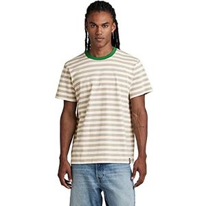 G-STAR RAW Essential Stripe Loose T-shirt voor heren, meerkleurig (Milk/Spray Green Stripe D281-g002), S, meerkleurig (Milk/Spray Green Stripe D281-g002)