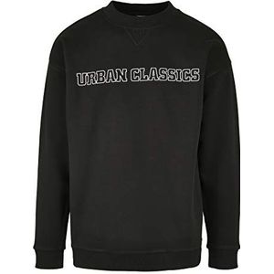 Urban Classics Pullover Mid Logo Oversized Crewneck Sweatshirt, Zwart (Black 0007), XS Heren, Zwart (Zwart 00007)
