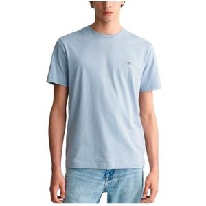 GANT Fit Shield T-shirt pour homme Bleu tourterelle XXL, Bleu tourterelle, XXL