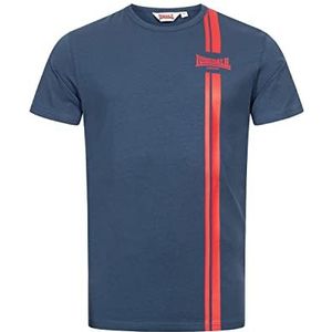 Lonsdale Inverbroom Vrijetijds-T-Shirt voor heren, marineblauw/rood, S, Navy/Rood