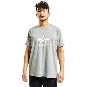 Alpha Industries Basic 100501 - T-shirt - normale maat - korte mouwen - heren, grijs/wit