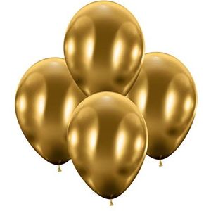 Karaloon G12088 latex ballonnen, 30-32 cm, goudkleurig verchroomd