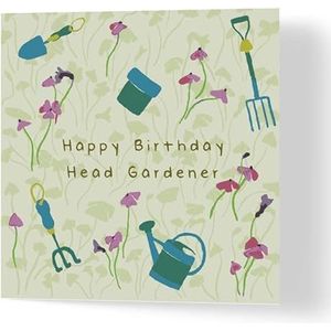 Wuzci Verjaardagskaart ""Happy Birthday Head Gardener"", 150 mm lang, 150 mm breed