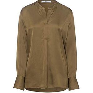 BRAX dames blouse fluweel stijl, Groen (Olive)