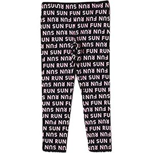 United Colors of Benetton Leggings voor meisjes en meisjes, Allover in zwart met roze letters 66q