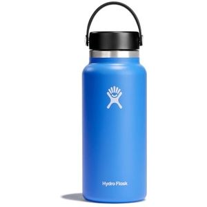 Hydro Flask - 946 ml waterfles - Geïsoleerde roestvrijstalen waterfles met flexibele lekvrije dop en poedercoating - BPA-vrij - Brede opening - Waterval