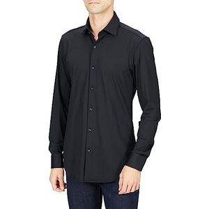 HUGO Chemise Kenno Slim Fit pour homme en jersey stretch performant, Noir, 54