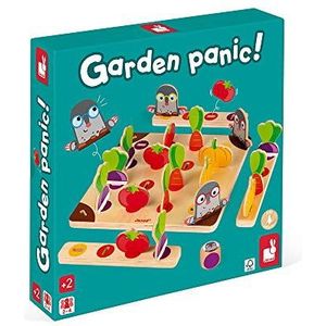 Juratoys Garden Panic! - Houten spel voor kinderen van 3-6 jaar - 2-4 spelers - Vul je mandje en vermijd de mollen