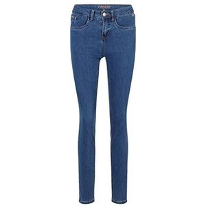 Cream Women's Jeans Skinny Fit Midrise Waist Regular Waistband 5 Pockets, Indigo Blue Denim, 25W