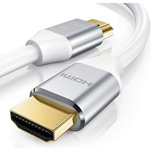 8k naar 120Hz HDMI-kabel met DSC 7680x4320 UHD II compatibel met HDMI 2.1 2.0a 2.0b 3D Ultra High Speed met Ethernet Dynamic HDR10+ VRR ARC Blu Ray PS4 PS5 Xbox 1,5m wit