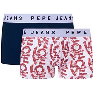 Pepe Jeans Love Print TK 2P Maillot, Multicolore (Multi), S (Lot de 2) Homme