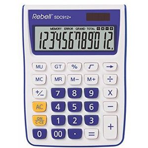 REBELL rekenmachine sdc912vl sdc912, 12 cijfers, voor kantoor en thuis, dual functie, violet