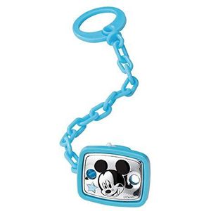 Disney Baby Mickey Mouse - fopspeen clip en fopspeenketting met zilveren details - ideaal als cadeau voor geboorte baby of doop