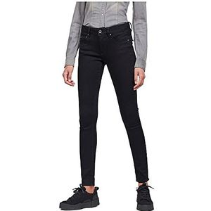 G-STAR RAW Midge Jeans met ritssluiting Mid-Waist Skinny dames, zwart (Pitch Black B964-a810), 25W / 36L, zwart (Pitch Black B964-a810)