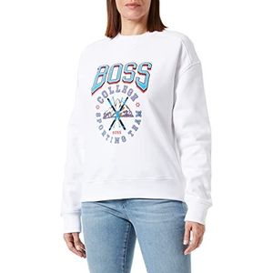 BOSS Ecaisa_College dames sweatshirt, Wit