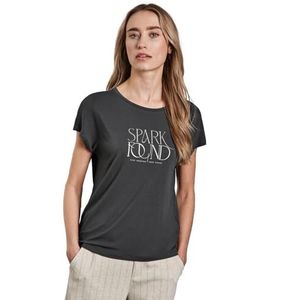 Street One A322963 T-shirt met opschrift voor dames, Donkergrijs, 36