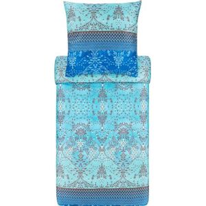 Bassetti Ortigia mako-satijn beddengoed T1 turquoise 240x220 + 2x80x80 cm