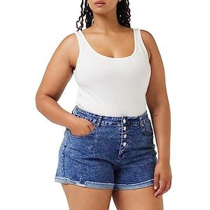 CITY CHIC Femme Grande Taille Short Exposed Button Casual, Denim, 42-grande taille