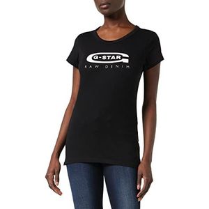 G-STAR RAW Dames T-Shirt, Graphic 20 Slim R T Wmn S, zwart (Dk Black (Black 6484))