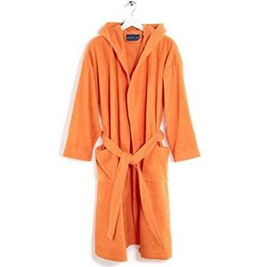 Caleffi - Uniseks badjas voor kinderen van 10-12 jaar | maximaal absorptievermogen | 100% hoogwaardig katoen | praktisch voor alle gelegenheden | capuchon voor extra warmte, oranje