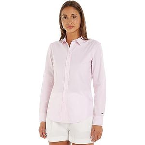 Tommy Hilfiger A Fil Regular Shirt Ls Casual damesoverhemden, Iconic Pink, 32, Iconisch roze