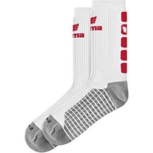 Erima Classic 5-C uniseks sokken voor kinderen, wit/rood, maat S (fabrieksmaat: 35-38)