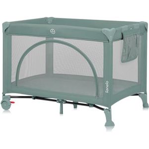 Lionelo Laura Reisbed 2-in-1 tot 15 kg, box van 0 tot 36 maanden, zijingang, schuimmatras T25, 2 hoogtes, reistas, wielen met rem
