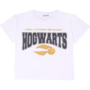 Harry Potter Hogwarts Golden Snitch T-shirt voor meisjes, Wit.