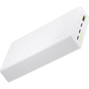 Green Cell Powerbank 20 000 mAh 22,5 W PD USB C Batterie externe pour téléphone portable Blanc GC PowerPlay20s Chargeur portable Power Delivery Fonction de charge rapide QC 3.0 pour iPhone 15 14 13,