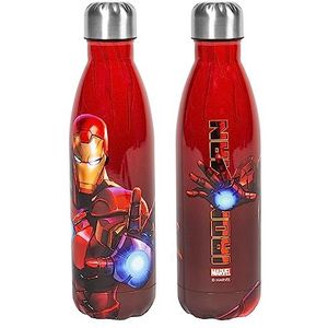 H&H Ironman Thermosfles voor kinderen, roestvrij staal, gedecoreerd, 0,5 l, luchtdicht, BPA-vrij