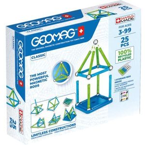 Geomag Magnetische bouwstenen voor kinderen, educatief speelgoed voor jongens en meisjes, 100% gerecycled, collectie Green Classic, 25-delig
