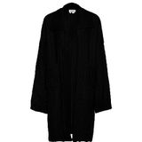 Aleva Lang gebreid damesvest met gedraaide revers, acryl, zwart, maat XL/XXL, zwart, XL, zwart.