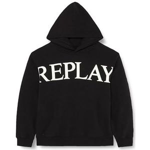 Replay Sweat à capuche en coton pour garçon, Noir 098, 12 ans