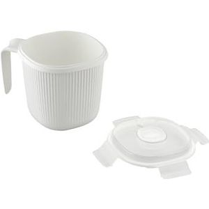 CARE + PROTECT Soepbeker met deksel voor magnetron, soepkom, 0,7 l, ideaal voor het koken of verwarmen van vloeibare levensmiddelen, BPA-vrij, vaatwasmachinebestendig, wit