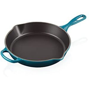 Le Creuset Signature 20187266420422 Signature Diepe stoofpan van geëmailleerd gietijzer met steungreep en twee schenktuit, 26 cm, 2 liter, Deep Teal