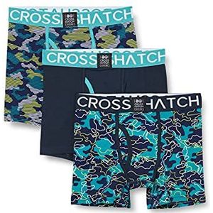 Crosshatch LINAMO Heren Boxer Shorts, Blauwgroen, S