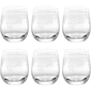 Livellara Milano Tumbler Set van 6 kleurrijke waterglazen en details, Rococo-stijl, collectie: Louis XV 460 ml