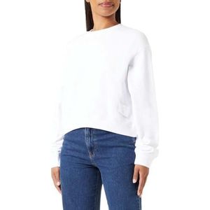 Replay Katoenen sweatshirt voor dames, wit 001, XXS, Wit 001