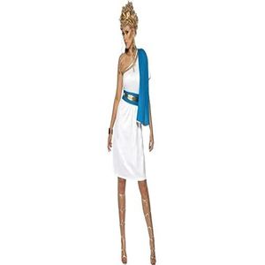 Smiffys Romeinse schoonheidskostuum met jurk, toge, riem en hoofdtooi, blauw/wit