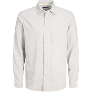 Jack & Jones T-shirt Jorroger Melange LS Chemise pour Homme, gris clair, M