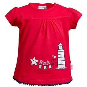 SALT AND PEPPER Baby Meisjes T-Shirt Seaside Uni vuurtoren, Lollipop rood, 62, rode lollipop