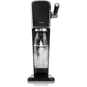 Sodastream Zwarte kunst, watergas om water om te zetten in bruisend water, inclusief cilinder met Co2, 1 liter fles, 1 fles van 0,5 l 18,4 x 29,7 x 44,4 cm