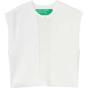 United Colors of Benetton Gilet Pull Femme, Blanc 701, XS