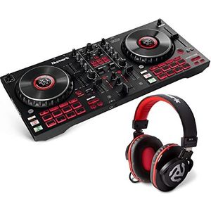 Numark Mixtrack Platinum FX en HF175 - 4-weg DJ-controller met DJ-mixer, touch-DJ-draaitafels en DJ-hoofdtelefoon