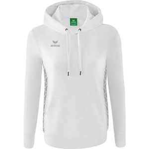 Erima Essential Team Basic Hoodie voor dames, Wit/Grijs